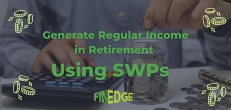 “Elderly and young hands clasped, with text about generating retirement income using SWPs.”