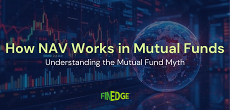 How NAV works in mutual funds, explaining the common ₹10 NAV myth with a financial market visual