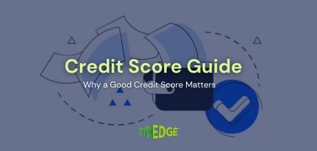 Credit score guide illustration with gauge, credit card, and approval checkmark representing financial health and creditworthiness