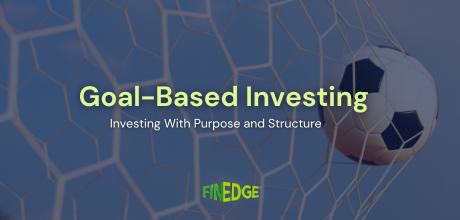 Illustration representing goal-based investing with a football reaching the goal net, symbolising investing with purpose and long-term financial direction
