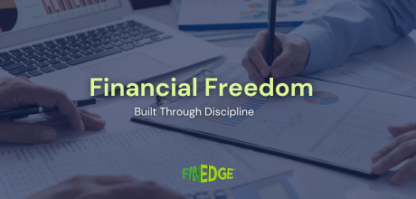 Financial freedom blog thumbnail showing financial planning, disciplined investing, and long-term wealth management concepts.