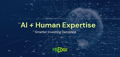 AI and human expertise blog cover showing technology, digital intelligence, and smarter investing decisions.