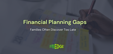 Financial planning review showing organised documents and notes, highlighting the importance of reviewing nominations, wills, and family financial records to avoid future planning gaps.