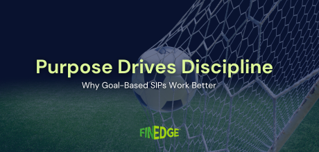 Football entering a goal net, symbolising purpose-driven investing, goal-based SIP planning, and the discipline required to achieve long-term financial goals through consistent investing.