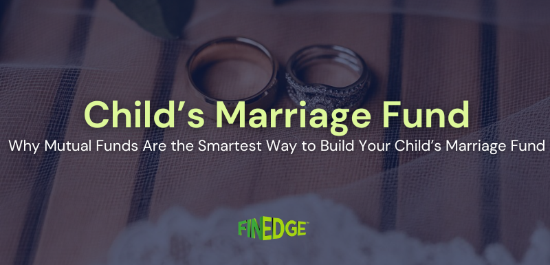 “Wedding rings symbolizing long-term financial planning through mutual funds for building a child’s marriage fund with FinEdge