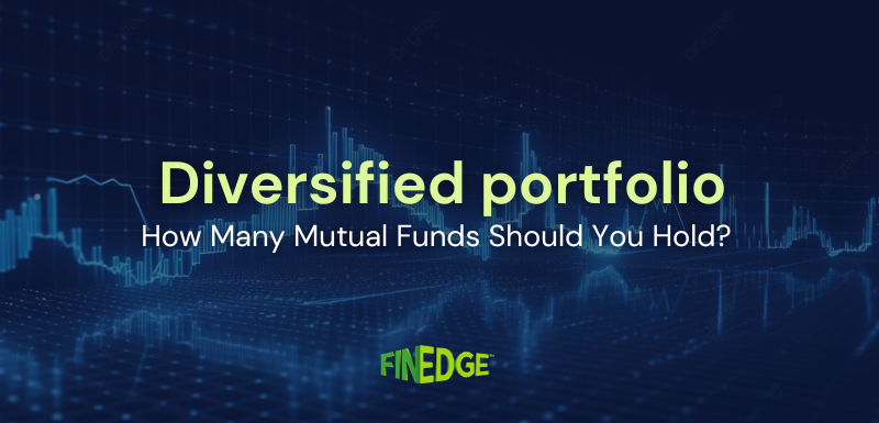 Abstract financial background with digital graphs and charts representing a diversified portfolio, illustrating how many mutual funds an investor should hold for balanced growth.