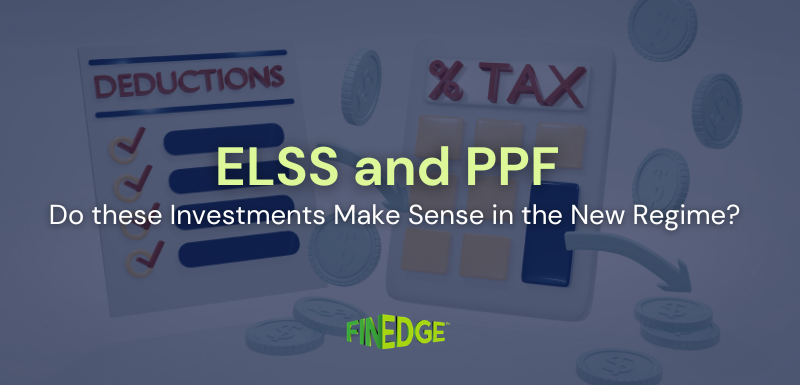 ELSS and PPF in new tax regime illustration with deductions and tax calculator graphic
