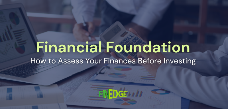 Financial health assessment showing cash flow analysis and financial foundation planning charts
