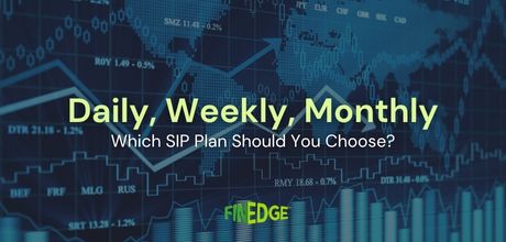 Comparison of Daily, Weekly, and Monthly SIP investment plans with stacked coins and rising graph showing financial growth – Which SIP frequency is best for investors?
